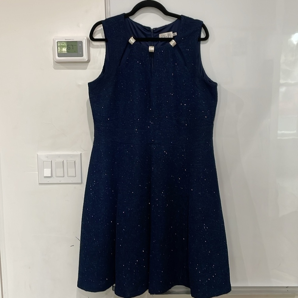 Eliza J Blue Sparkle A-line Fit & Flare Cocktail Party Dress Size 16W